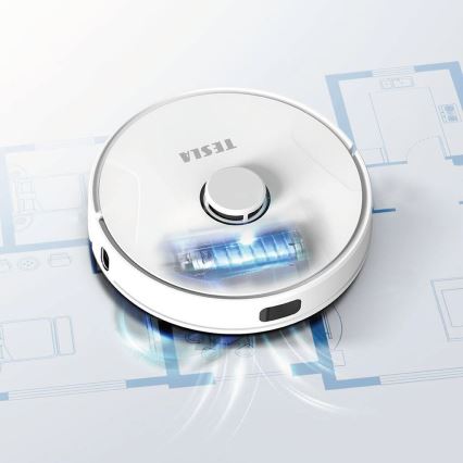TESLA Electronics RoboStar - Inteligentny odkurzacz robot 2w1 2600 mAh Wi-Fi biały
