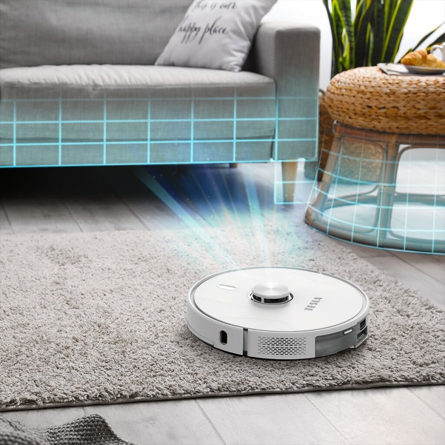 TESLA Electronics RoboStar - Inteligentny odkurzacz robot 2w1 2600 mAh Wi-Fi biały