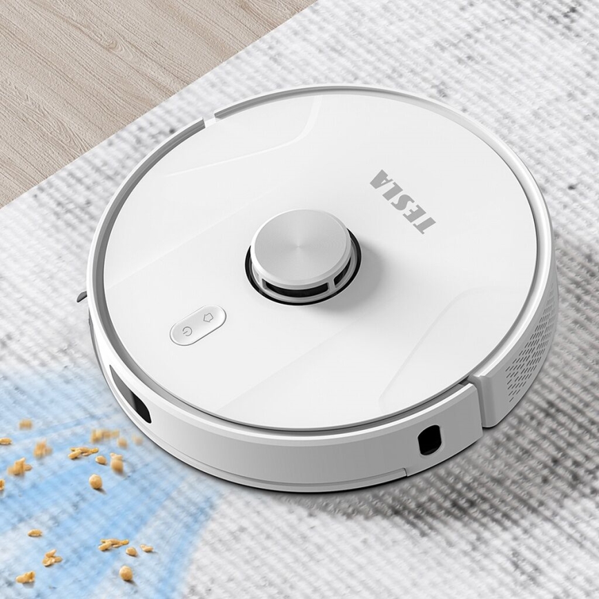 TESLA Electronics RoboStar - Inteligentny odkurzacz robot 2w1 2600 mAh Wi-Fi biały