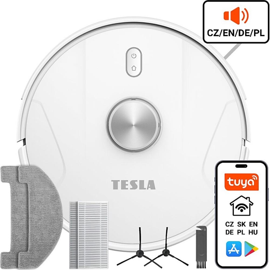 TESLA Electronics RoboStar - Inteligentny odkurzacz robot 2w1 2600 mAh Wi-Fi biały