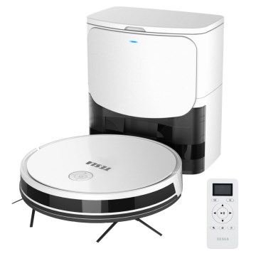 TESLA Electronics RoboStar - Inteligentny odkurzacz robotyczny 2w1 2600 mAh Wi-Fi biały + pilot zdalnego sterowania