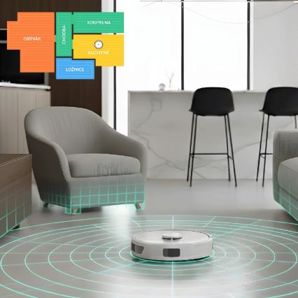 TESLA Electronics RoboStar - Inteligentny robot odkurzający 2 w 1 3200 mAh Wi-Fi biały