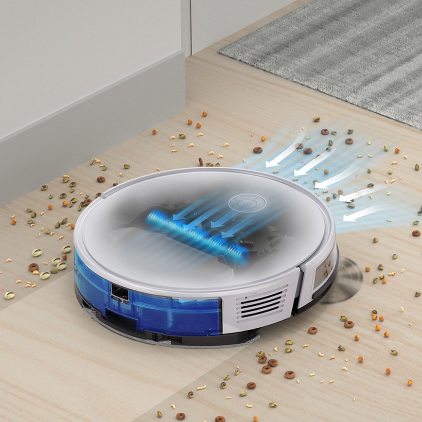 TESLA Electronics RoboStar - Inteligentny robot odkurzający 2w1 2600 mAh Wi-Fi biały + pilot zdalnego sterowania