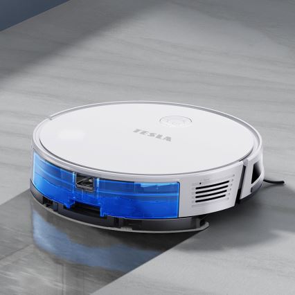 TESLA Electronics RoboStar - Inteligentny robot odkurzający 2w1 2600 mAh Wi-Fi biały + pilot zdalnego sterowania