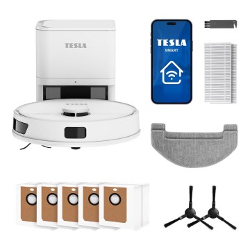 TESLA Electronics RoboStar - Inteligentny robot odkurzający 3 w 1 3200 mAh Wi-Fi biały