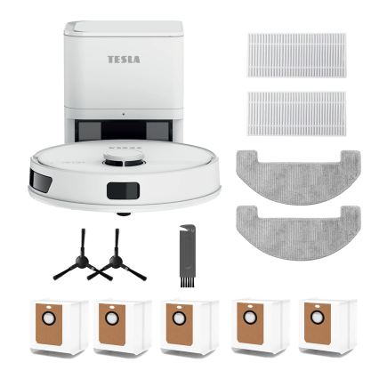 TESLA Electronics RoboStar - Inteligentny robot odkurzający 3 w 1 3200 mAh Wi-Fi biały