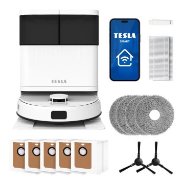 TESLA Electronics RoboStar - inteligentny robot odkurzający 3 w 1 5200 mAh Wi-Fi biały