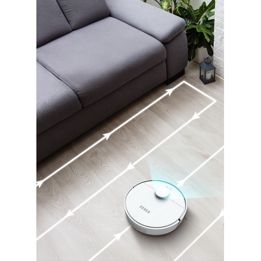 TESLA Electronics RoboStar - Inteligentny robot sprzątający 2w1 2550 mAh Wi-Fi biały