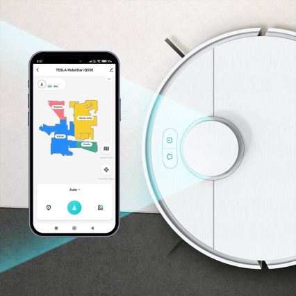 TESLA Electronics RoboStar - Inteligentny robot sprzątający 2w1 2550 mAh Wi-Fi biały