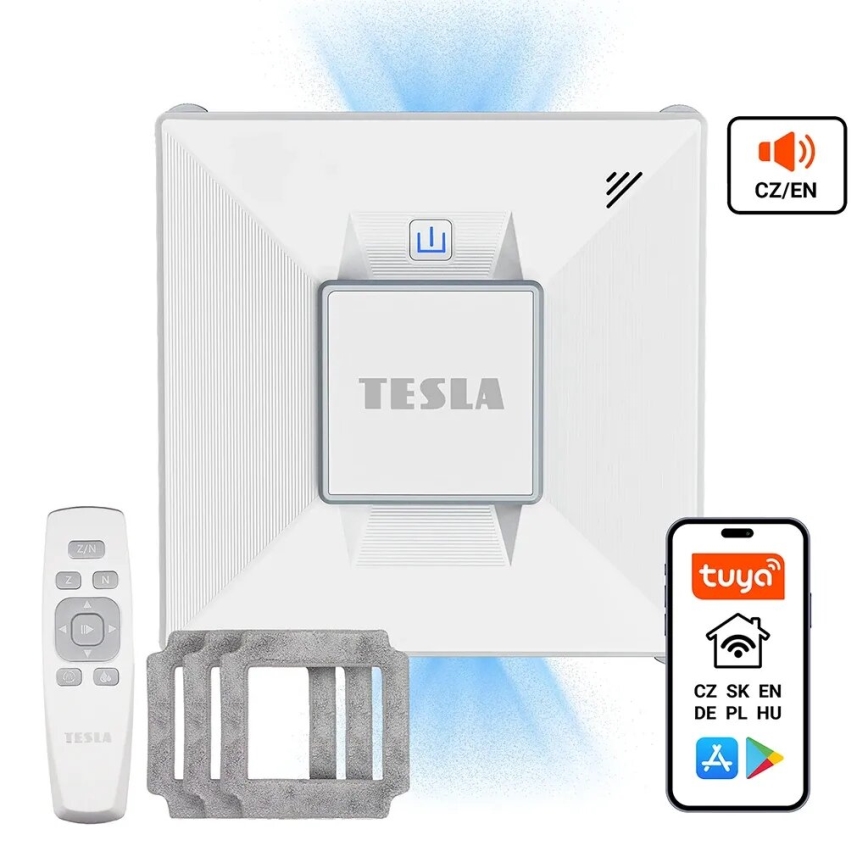 TESLA Electronics RoboStar - Inteligentna myjka do okien z rozpylaczem wody 72W/230V/650 mAh Wi-Fi + zdalne sterowanie