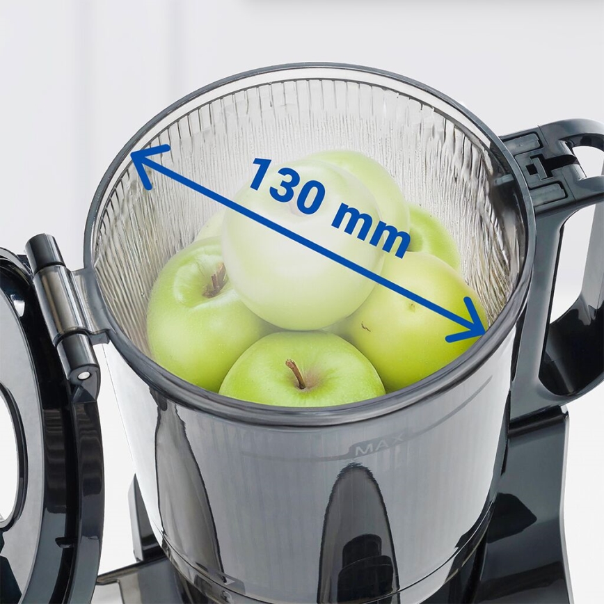 TESLA Electronics SlowJuicer Deluxe - Sokowirówka ślimakowa wolnoobrotowa 250W/230V stal nierdzewna/czarny