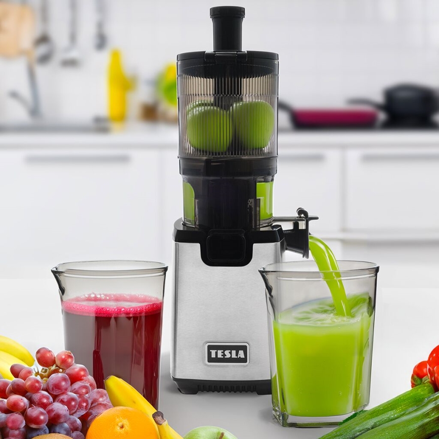 TESLA Electronics SlowJuicer Deluxe - Sokowirówka ślimakowa wolnoobrotowa 250W/230V stal nierdzewna/czarny