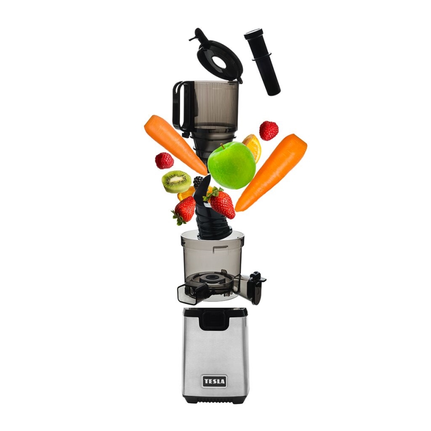 TESLA Electronics SlowJuicer Deluxe - Sokowirówka ślimakowa wolnoobrotowa 250W/230V stal nierdzewna/czarny
