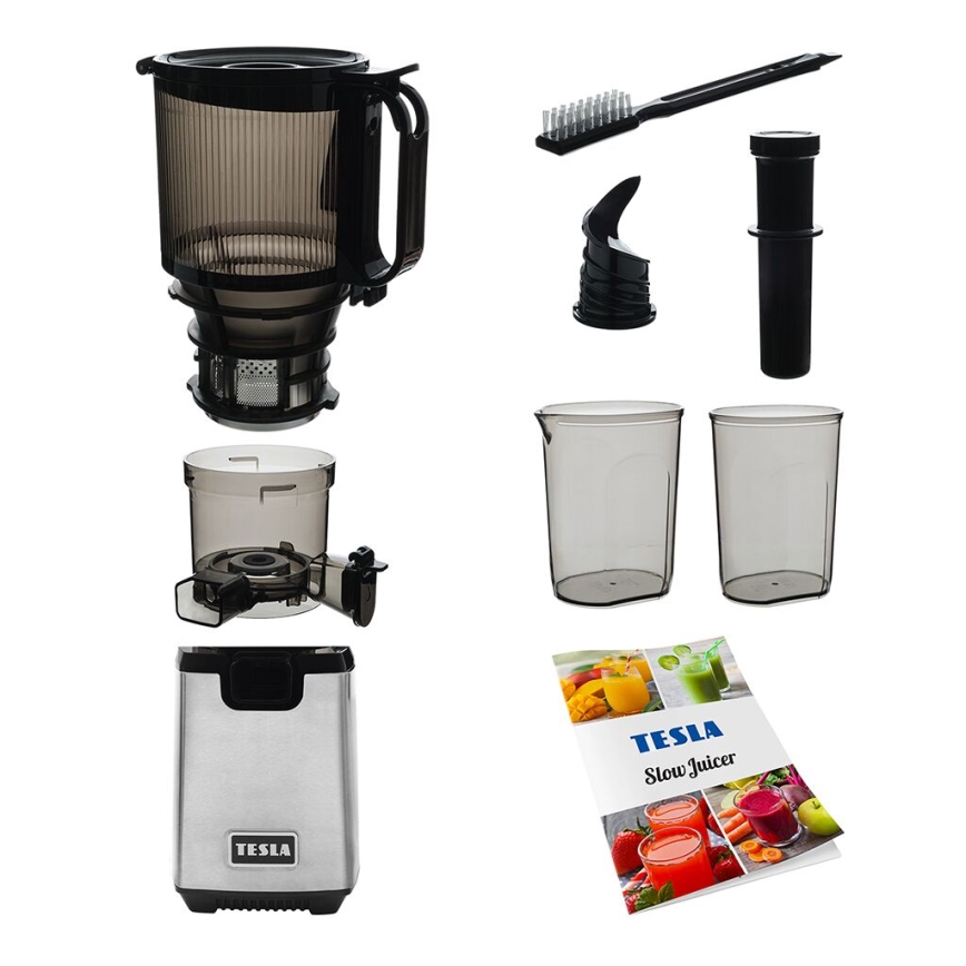 TESLA Electronics SlowJuicer Deluxe - Sokowirówka ślimakowa wolnoobrotowa 250W/230V stal nierdzewna/czarny