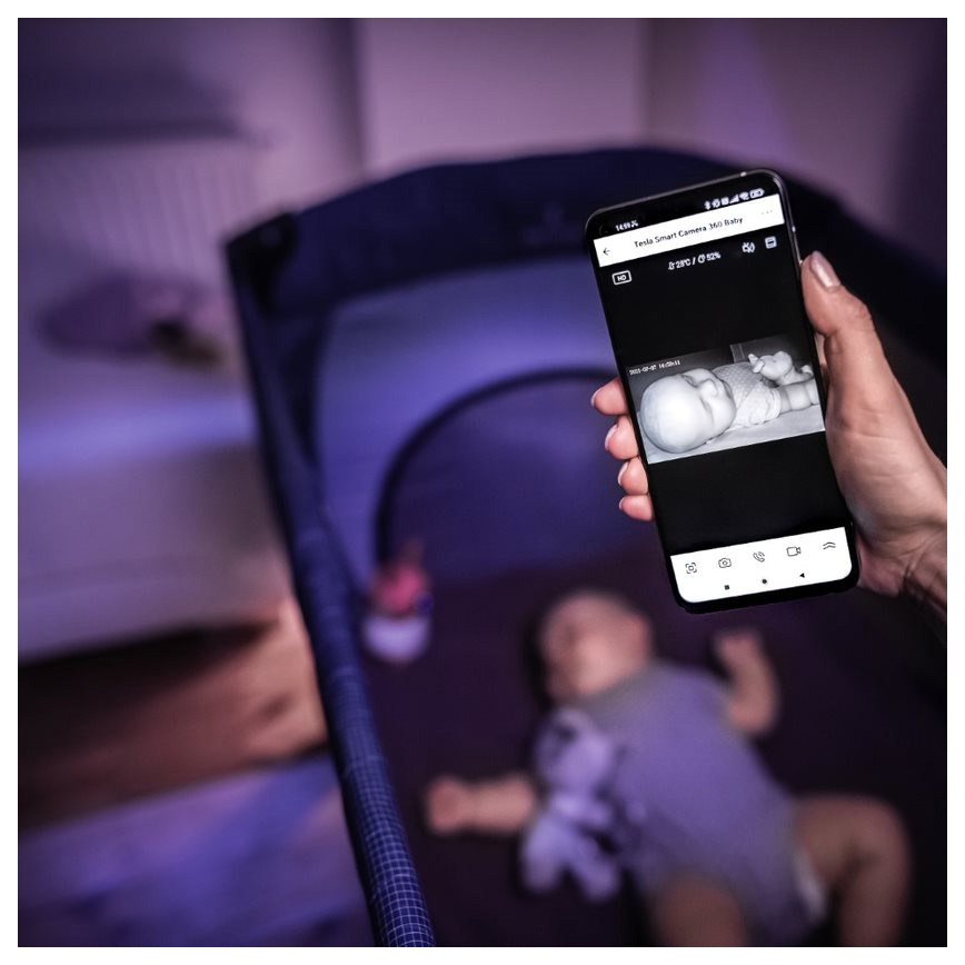 TESLA Smart - Inteligentna kamera 360 Baby Full HD 1080p 5V Wi-Fi różowa