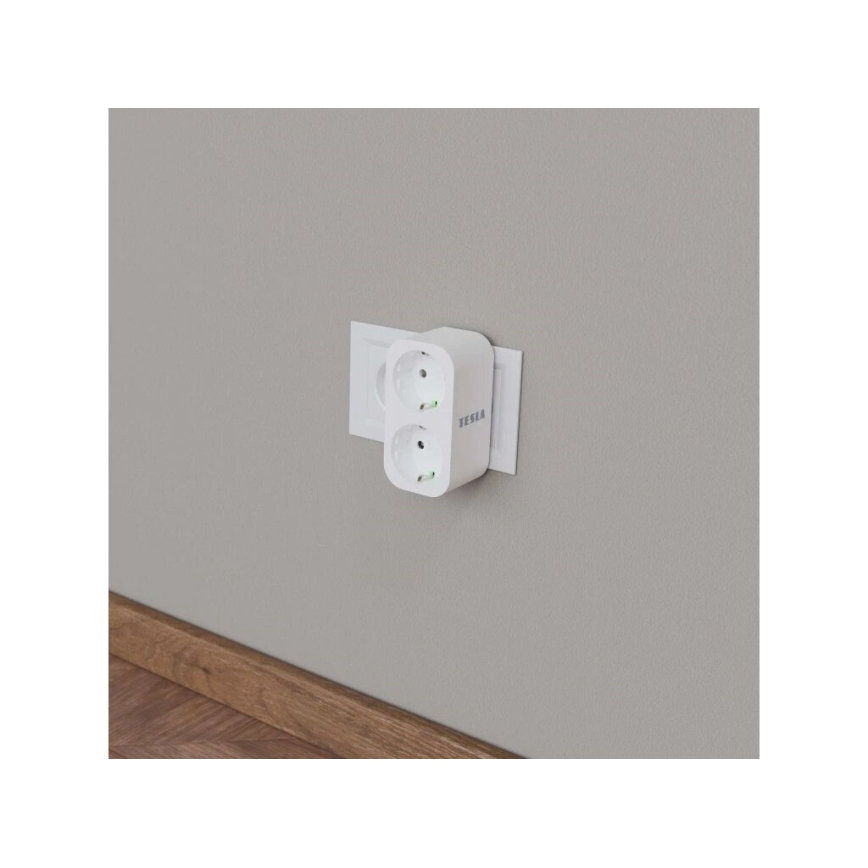 TESLA Smart - Smart rozgałęziacz 2x16A/230V Typ F Wi-Fi Tuya
