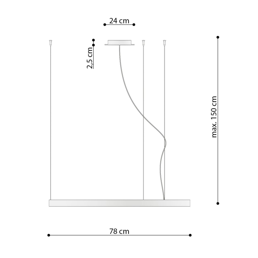 Thoro TH.174 - LED Żyrandol na lince RIO LED/50W/230V CRI 90 3000K śr. 78 cm złoty