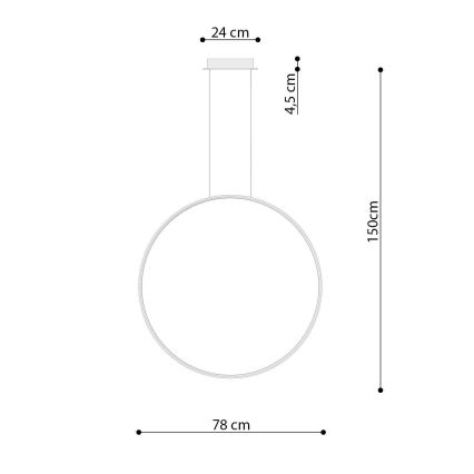 Thoro TH.175 - LED Żyrandol na lince RIO LED/50W/230V CRI 90 3000K śr. 78 cm złoty
