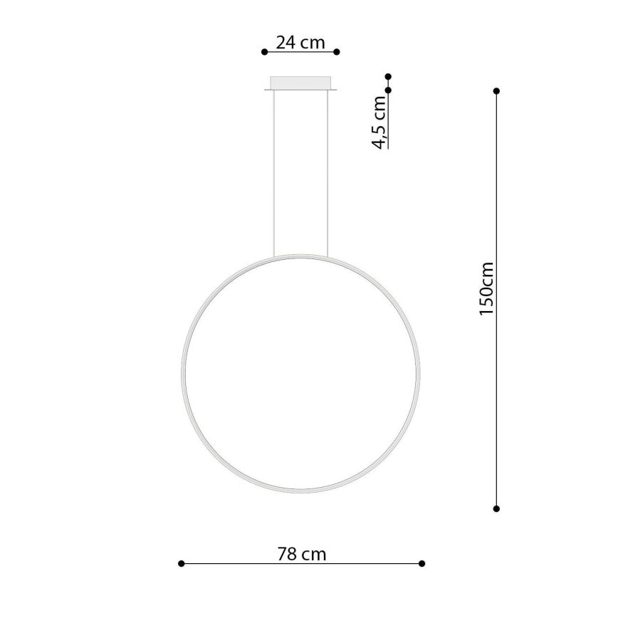Thoro TH.175 - LED Żyrandol na lince RIO LED/50W/230V CRI 90 3000K śr. 78 cm złoty