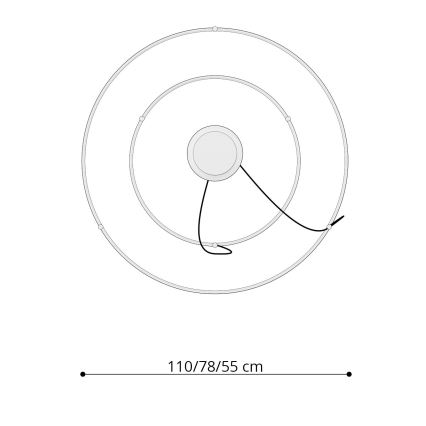 Thoro TH.176 - LED Żyrandol na lince RIO LED/80W/230V CRI 90 3000K biały