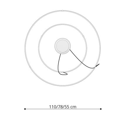 Thoro TH.178 - LED Żyrandol na lince RIO LED/80W/230V CRI 95 4000K biały