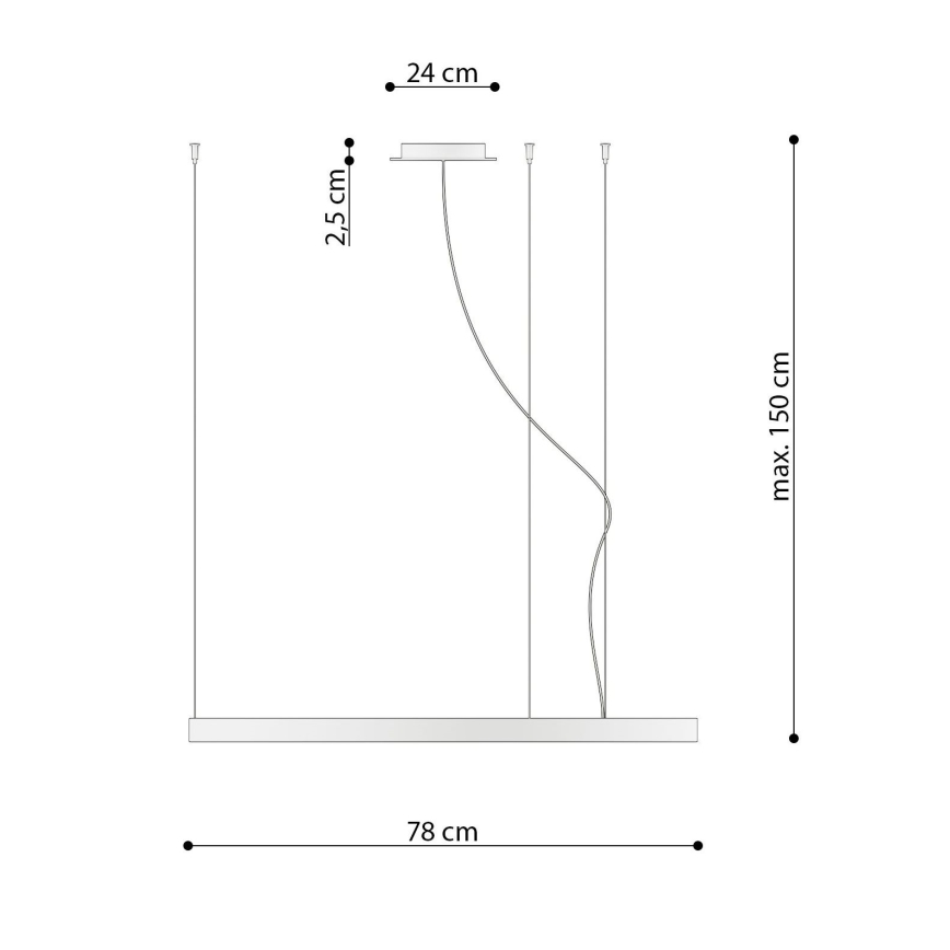 Thoro TH.181 - LED  Żyrandol na lince RIO LED /50W/230V CRI 95 4000K śr. 78 cm złoty