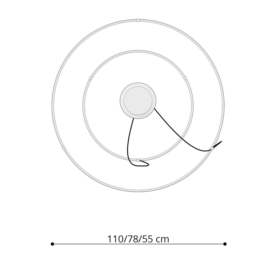 Thoro TH.214 - LED Żyrandol na lince RIO LED/80W/230V CRI 90 3000K złoty