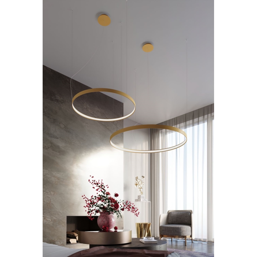Thoro TH.216 - LED Żyrandol na lince RIO LED/30W/230V CRI 90 3000K śr. 55 cm złoty