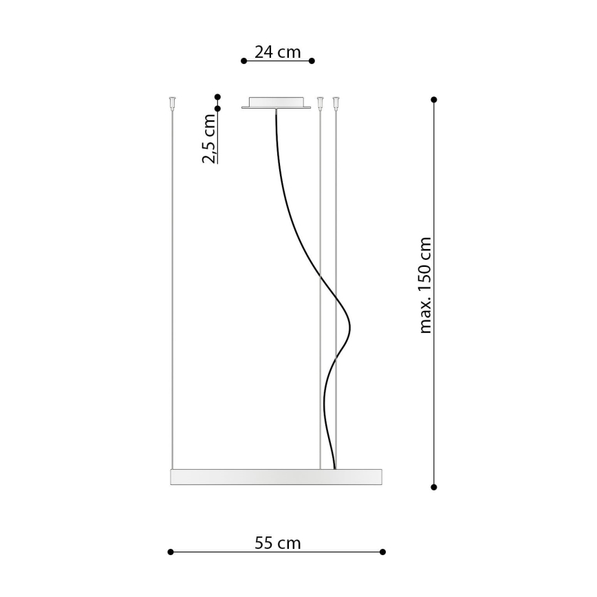 Thoro TH.216 - LED Żyrandol na lince RIO LED/30W/230V CRI 90 3000K śr. 55 cm złoty