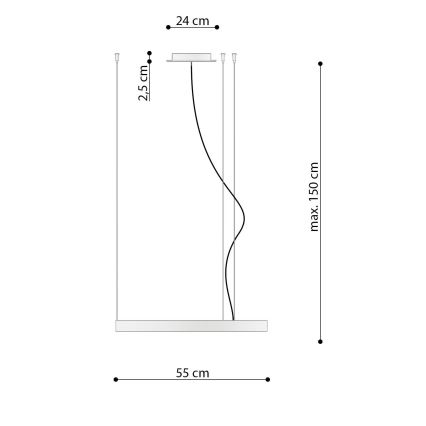 Thoro TH.217 - LED Żyrandol na lince RIO LED/30W/230V CRI 95 4000K śr. 55 cm złoty