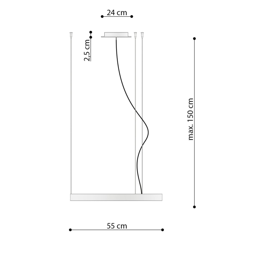 Thoro TH.217 - LED Żyrandol na lince RIO LED/30W/230V CRI 95 4000K śr. 55 cm złoty