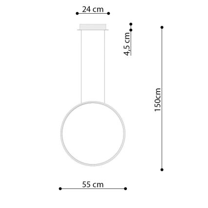 Thoro TH.220 - LED Żyrandol na lince RIO LED/30W/230V CRI90 3000K śr. 55 cm złoty