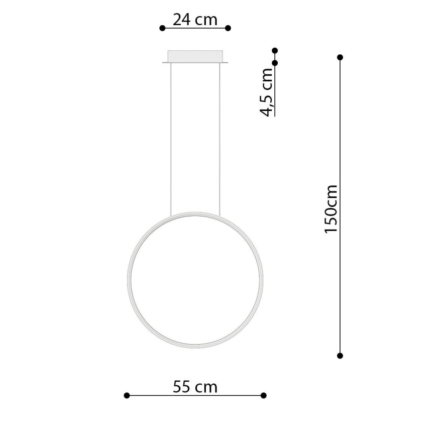 Thoro TH.220 - LED Żyrandol na lince RIO LED/30W/230V CRI 90 3000K śr. 55 cm złoty