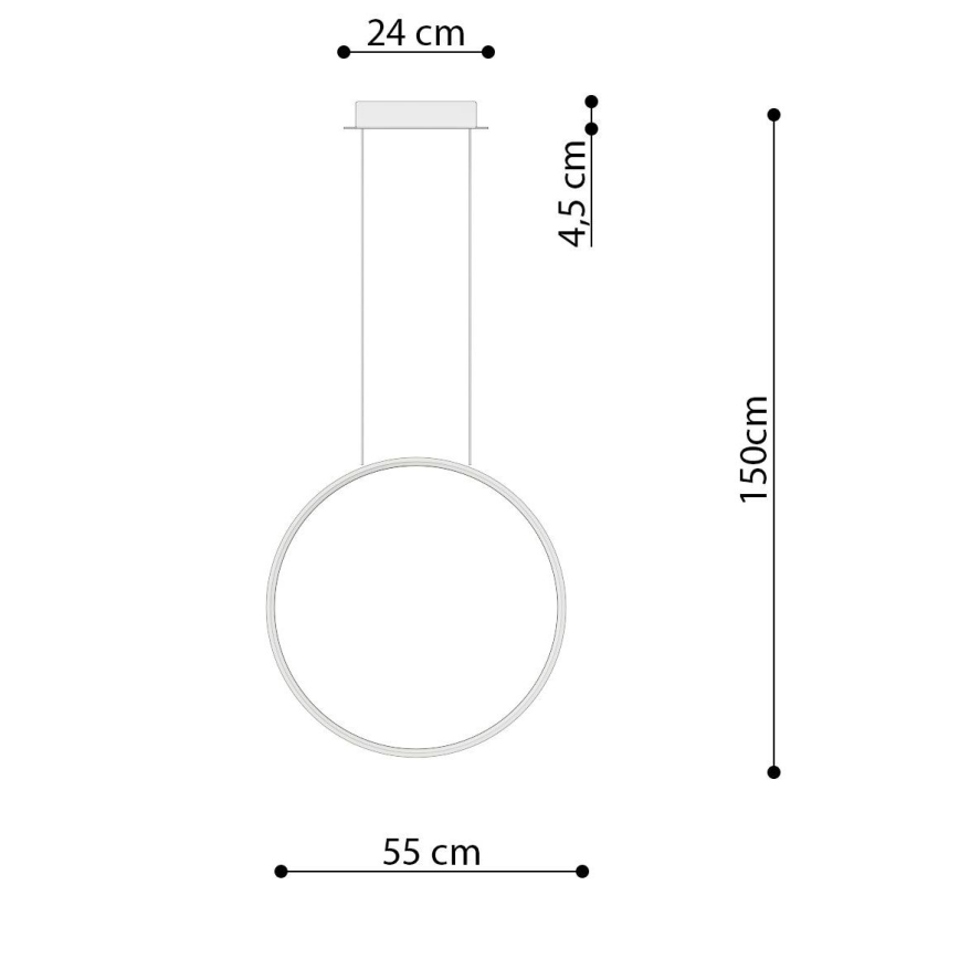 Thoro TH.221 - LED Żyrandol na lince RIO LED/30W/230V CRI 95 4000K śr. 55 cm złoty