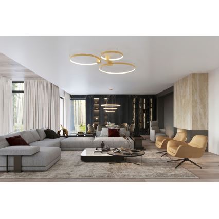 Thoro TH.223 - Lampa sufitowa LED RIO/30W/230V CRI 98 4000K śr. 55 cm złota