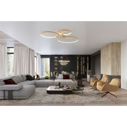 Thoro TH.224 - LED Plafon RIO LED/50W/230V CRI 90 3000K śr. 78 cm złoty