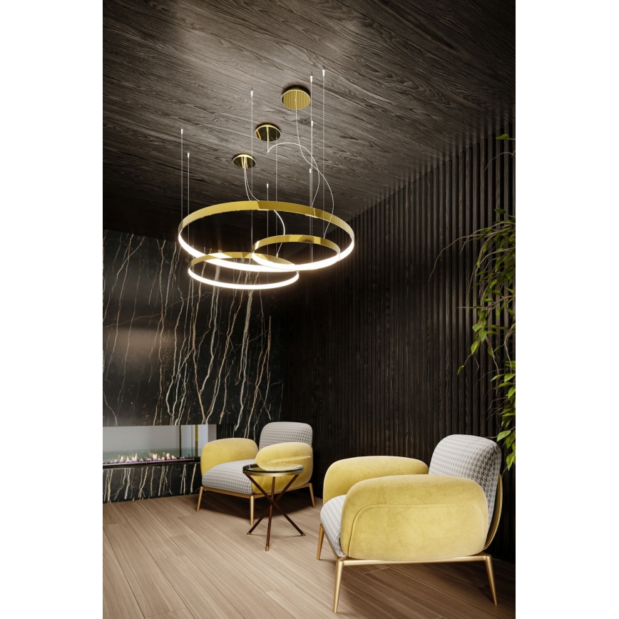 Thoro TH.246 - LED Żyrandol na lince RIO LED/50W/230V CRI 90 3000K śr. 78 cm złoty