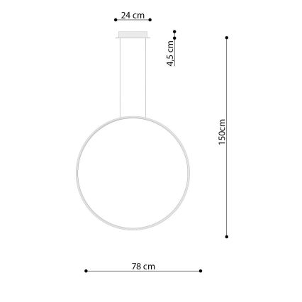 Thoro TH.248 - LED Żyrandol na lince RIO LED/50W/230V CRI90 3000K śr. 78 cm złoty