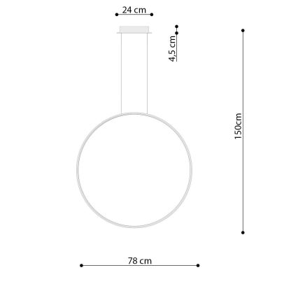 Thoro TH.249 - LED Żyrandol na lince RIO LED/50W/230V CRI 90 4000K śr. 78 cm chrom błyszczący