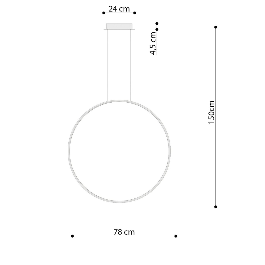 Thoro TH.249 - LED Żyrandol na lince RIO LED/50W/230V CRI 90 4000K śr. 78 cm chrom błyszczący