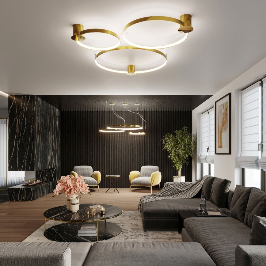 Thoro TH.252 - LED Plafon RIO LED/50W/230V CRI 90 3000K śr. 78 cm złoty