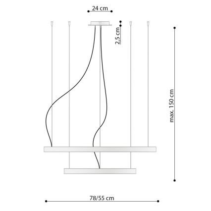 Thoro TH.268 - Lampa wisząca LED na linkach RIO LED/80W/230V CRI 95 4000K złota