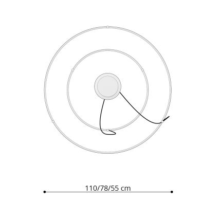 Thoro TH.268 - Lampa wisząca LED na linkach RIO LED/80W/230V CRI 95 4000K złota
