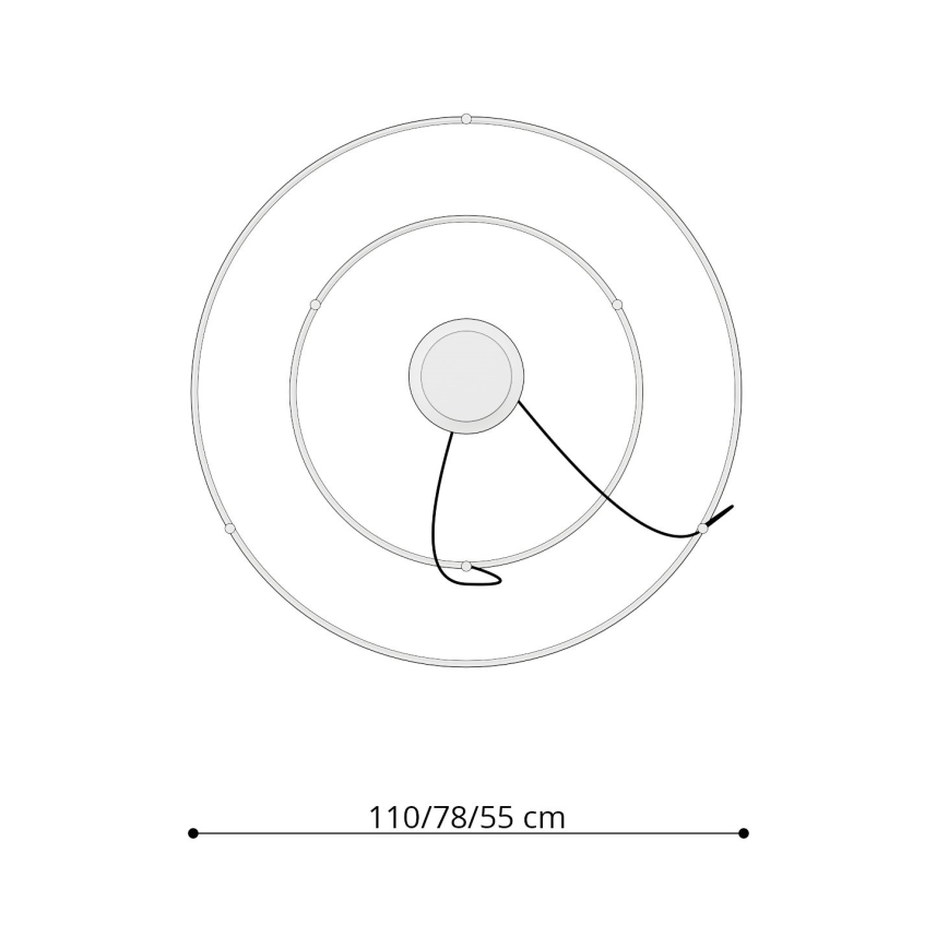 Thoro TH.268 - Lampa wisząca LED na linkach RIO LED/80W/230V CRI 95 4000K złota