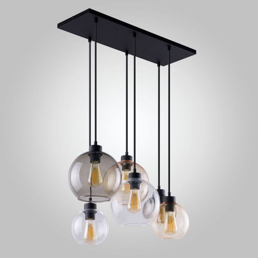TK Lighting 2164 - Żyrandol na lince CUBUS 6xE27/60W/230V