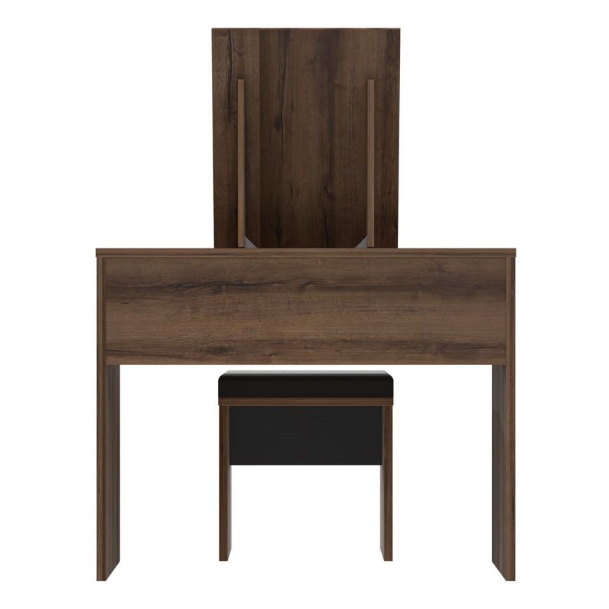 Toaletka JUNO + taboret 45x29,6 cm brązowy/czarny
