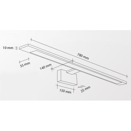 TOP LIGHT - LED Kinkiet łazienkowy COLORADO XL LED 12W/230V