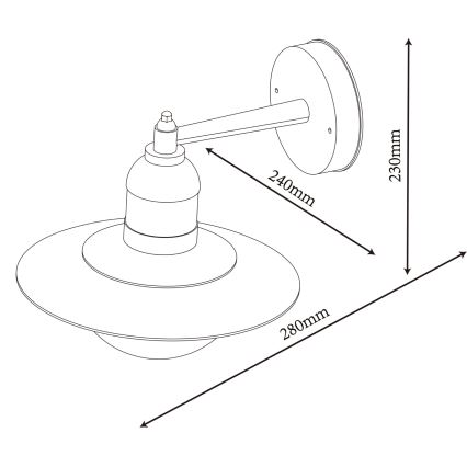 Top Light - Kinkiet zewnętrzny VERONA 1xE27/12W/230V IP44 czarny