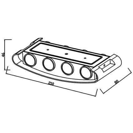 Top Light - LED Kinkiet zewnętrzny RAY B LED/8W/230V IP44 4000K biały