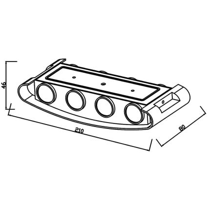 Top Light - LED Kinkiet zewnętrzny LED/8W/230V IP44 4000K czarny